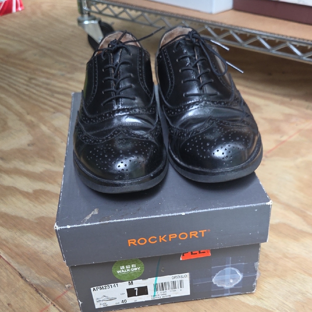 Rockport Classic Black Leather Oxfords